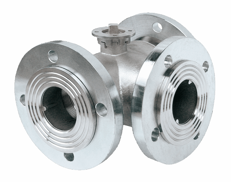 TICOVAL 3-Weg Kugelhahn flansch horizontal