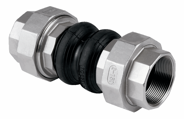 Gummi-Kompensatoren geschraubt